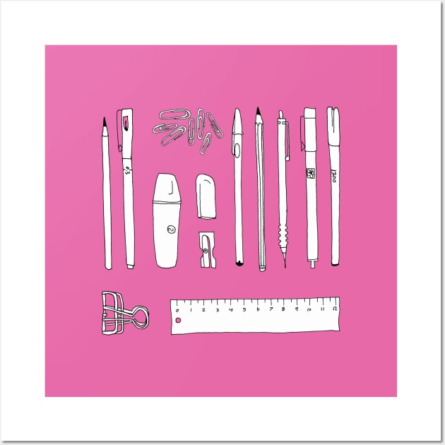 Stationery in pink Wall Art by Aidi Riera